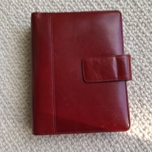 Red Italian leather Planner wallet combo!